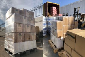 Pallet ready for container loading in Morocco for international export shipment